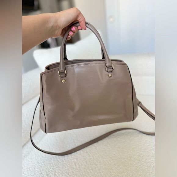 Coach Quilted Leather Small Margot Carryall Satchel Handbag, F36679, Stone - Picture 4 of 8